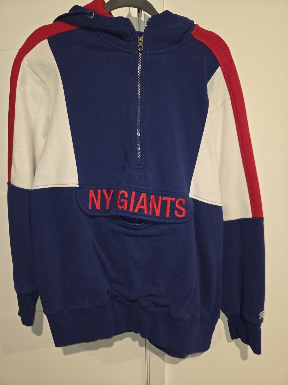 NY Giants Men's Navy, Red & White Pullover Hoodie